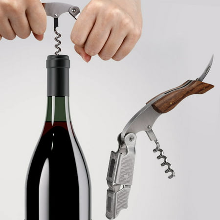 Wine Screw Corkscrew Double Hinge Waiters Bottle Opener Can Beer Opener 